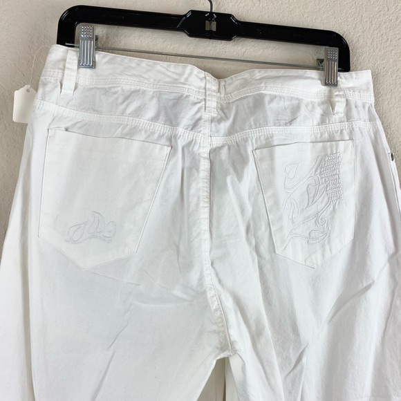 Billblass Capris Pants White Wide Leg - Picture 14 of 14